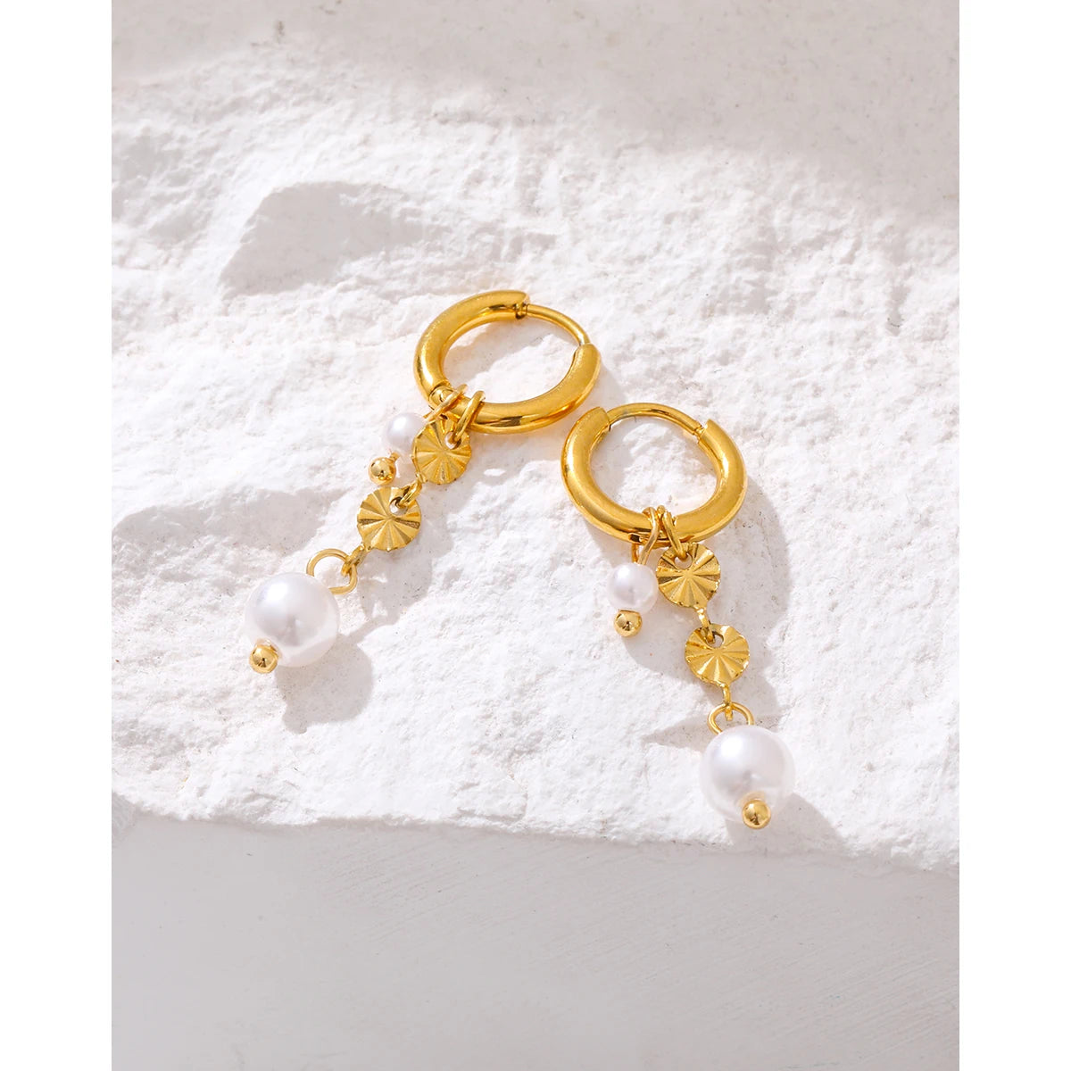 boucle d'oreille perle pendante créole