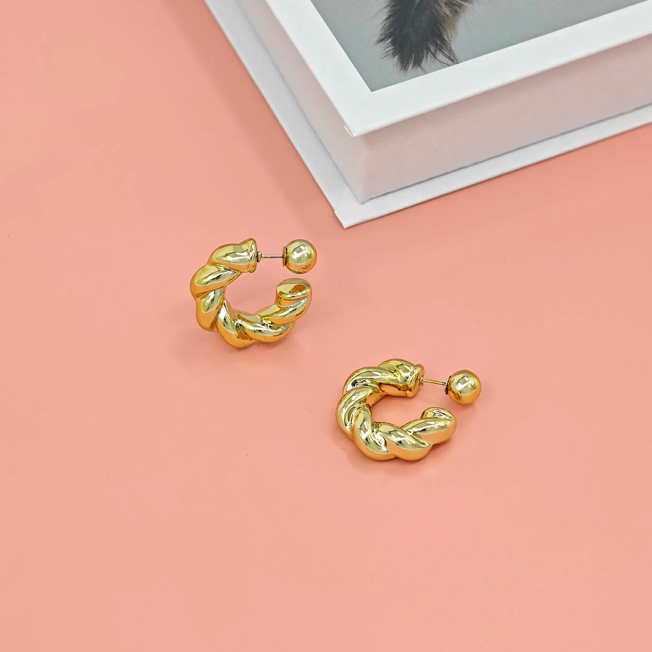 Boucles d'oreilles en C épaisse
