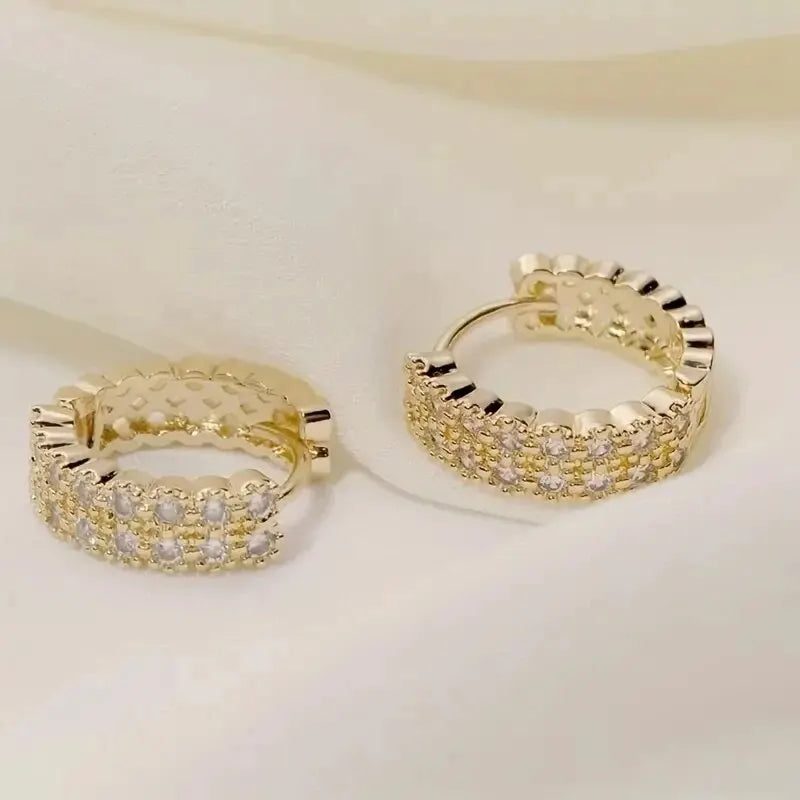 boucle d'oreille créole doré strass mariage