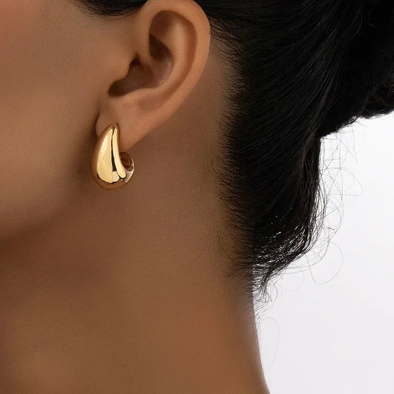 boucle d'oreille créole épaisse goutte