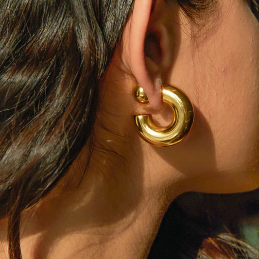 Boucles d'oreilles en C épaisse
