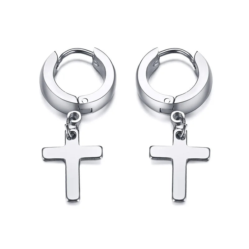 boucle d’oreille croix créoles homme