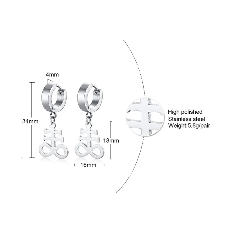 boucle d'oreille créole étoile homme en acier inoxydable
