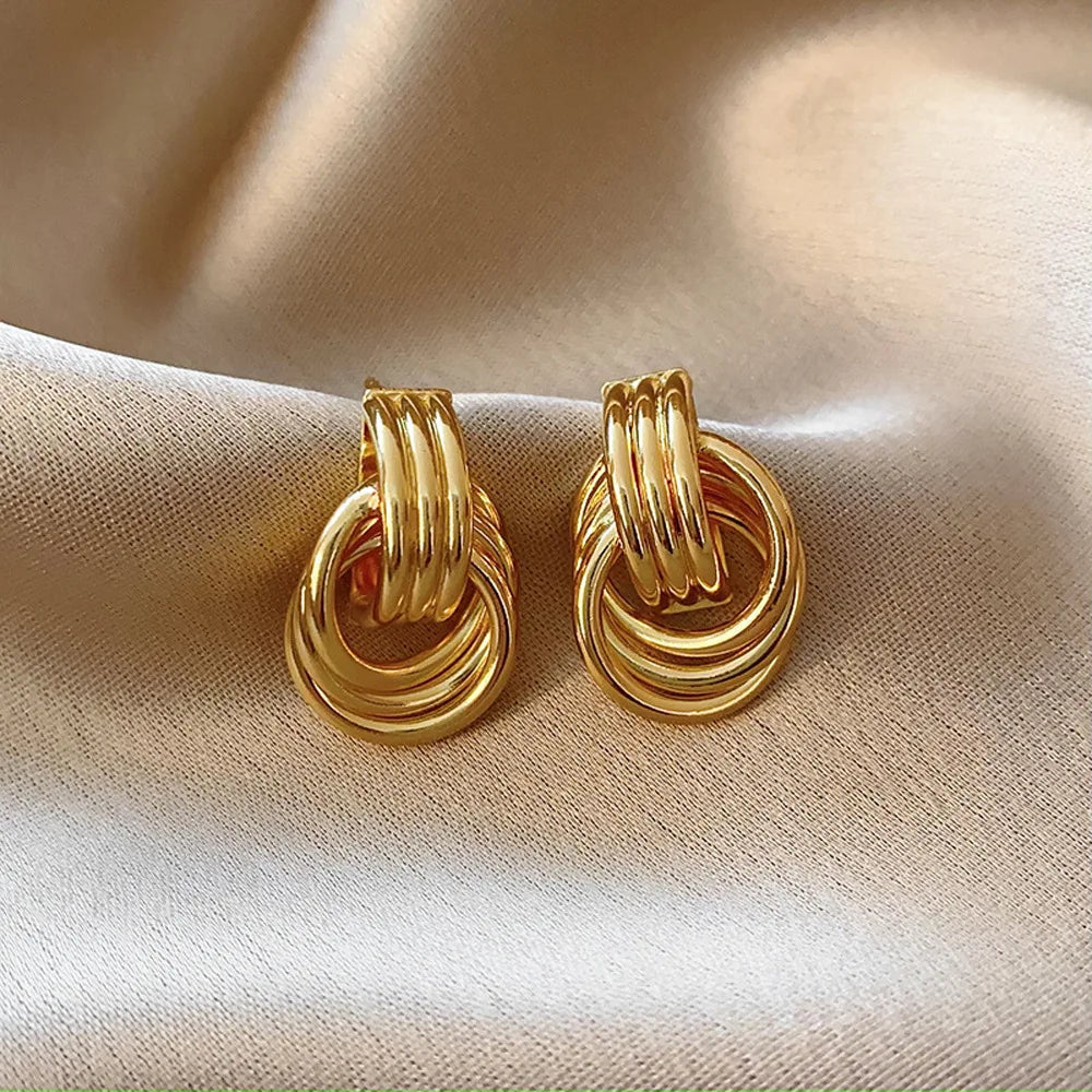 Boucles d'oreilles créole à trois couches