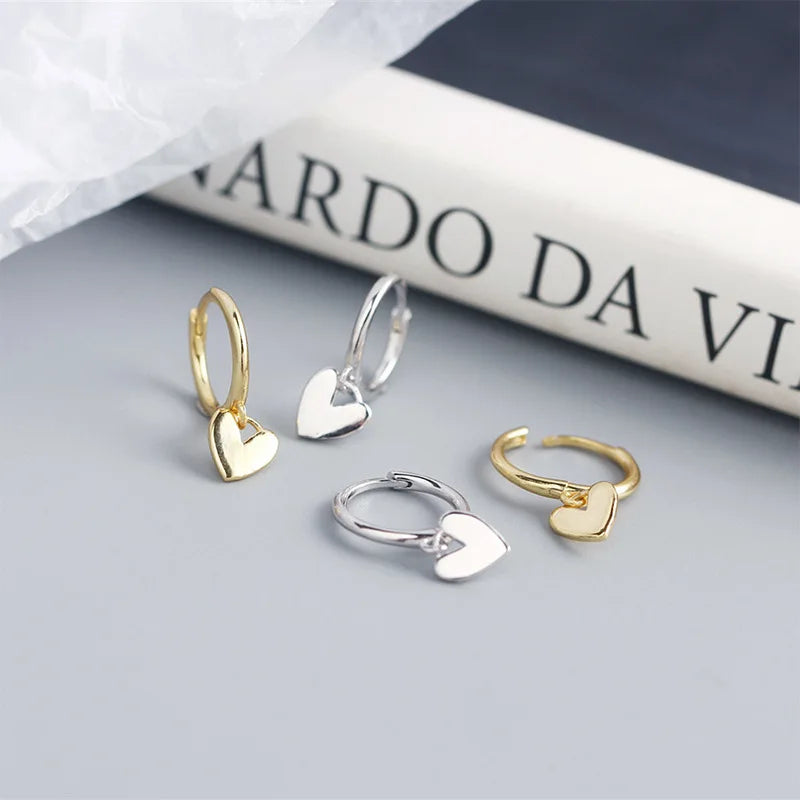 boucle d'oreille créole pendentif coeur