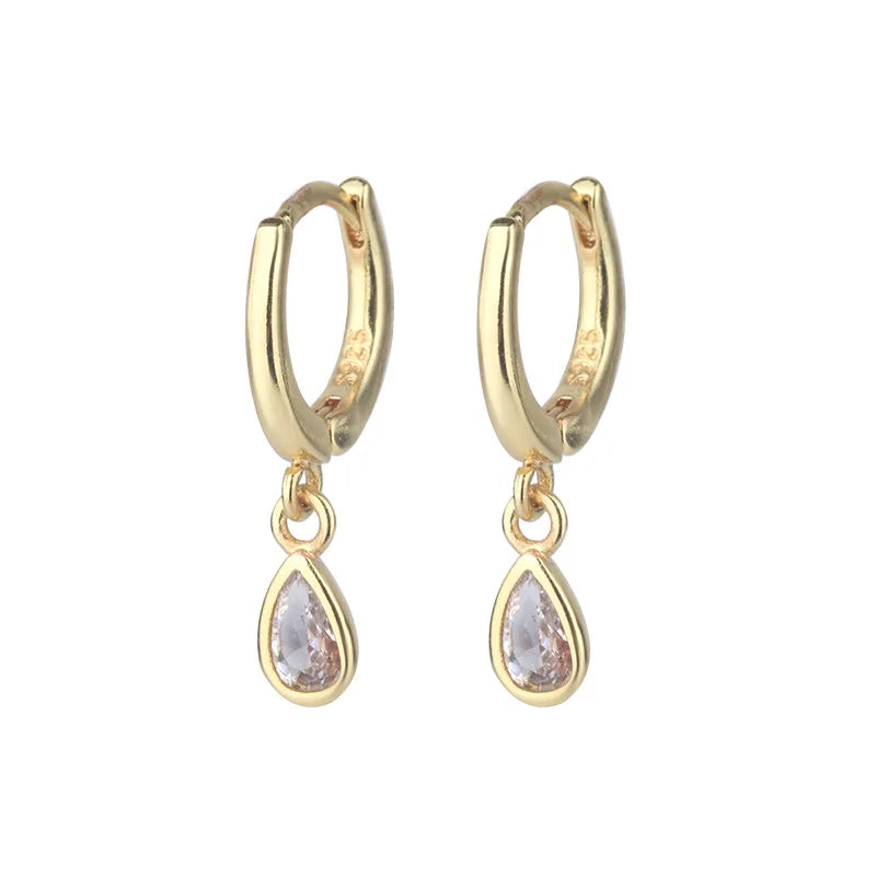 Petites boucles d'oreilles créole avec pendentif