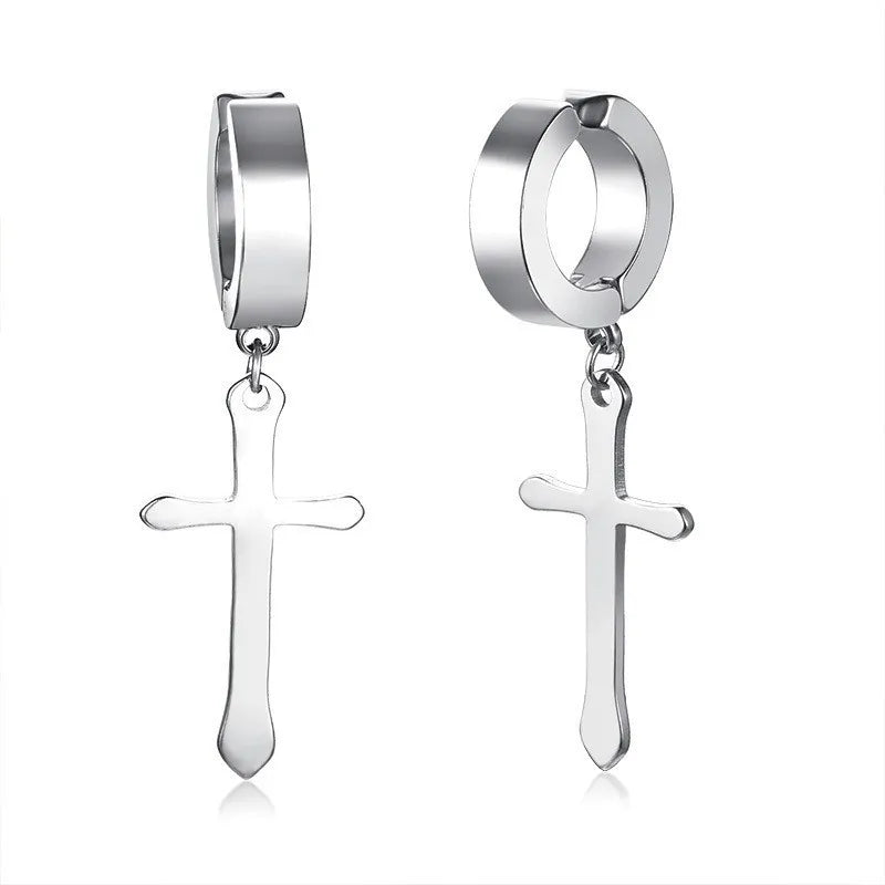 boucle d’oreille croix créoles homme