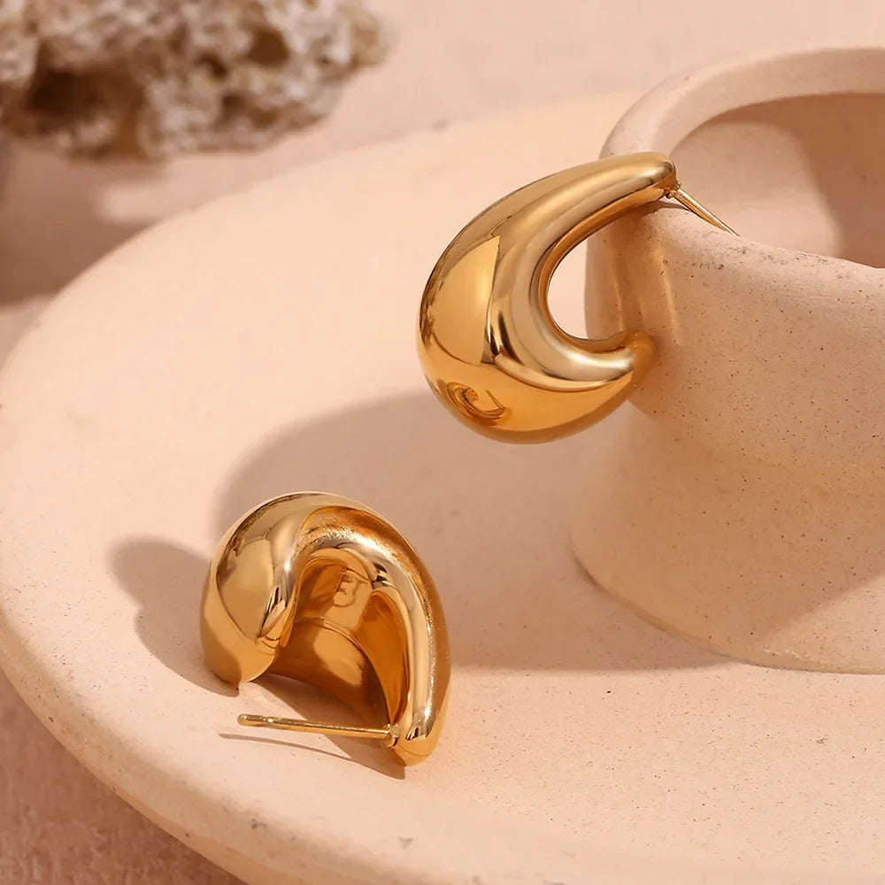 boucle d'oreille créole épaisse goutte