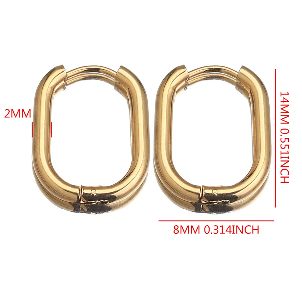 boucle d'oreille créole ovale acier inoxydable