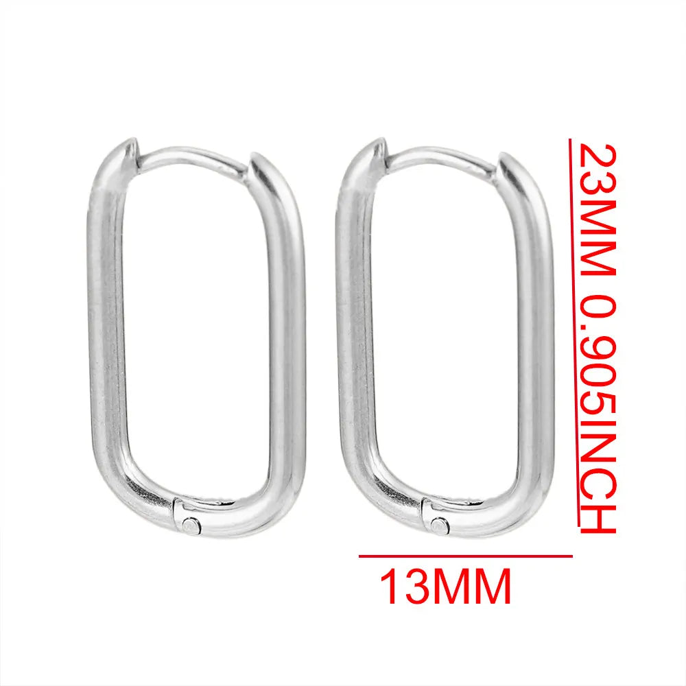 boucle d'oreille créole ovale acier inoxydable