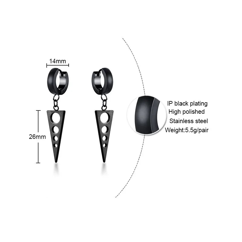 boucle d'oreille créole étoile homme en acier inoxydable