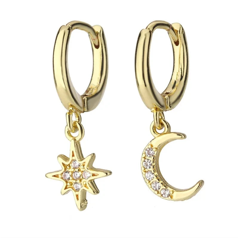 Petites boucles d'oreilles créole avec pendentif