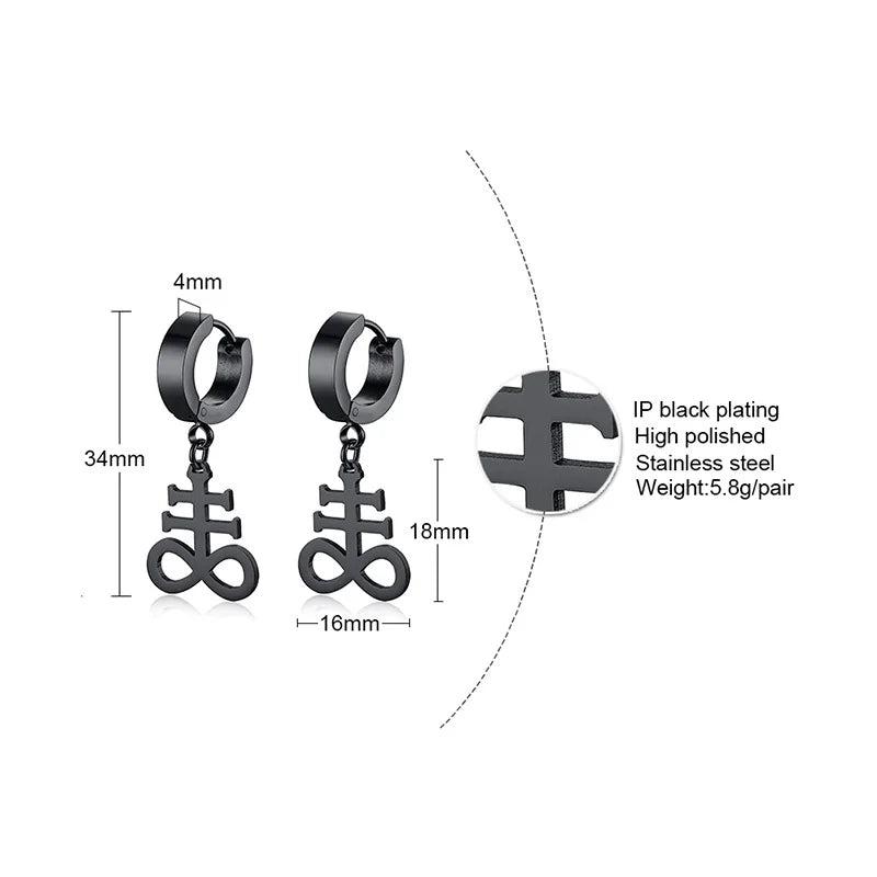 boucle d'oreille créole étoile homme en acier inoxydable
