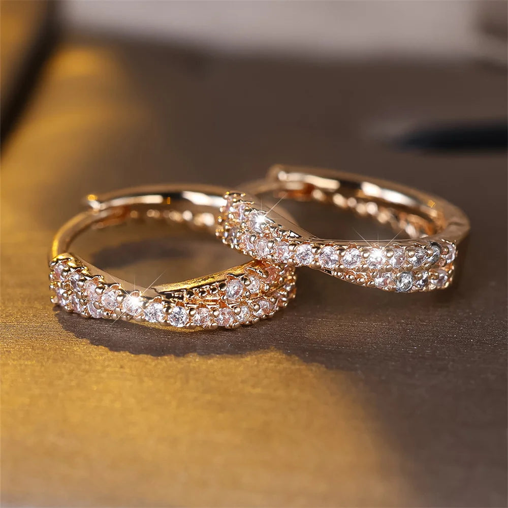 Boucles d'oreilles créoles croisées