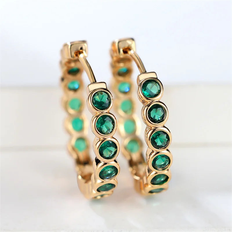 boucle d'oreille créole pierre colorée