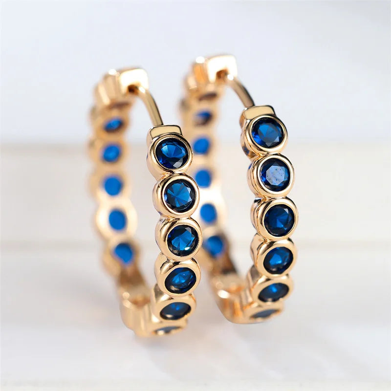 boucle d'oreille créole pierre colorée