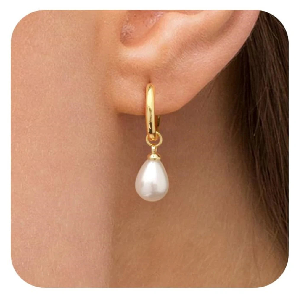 boucles d'oreilles créoles avec perles