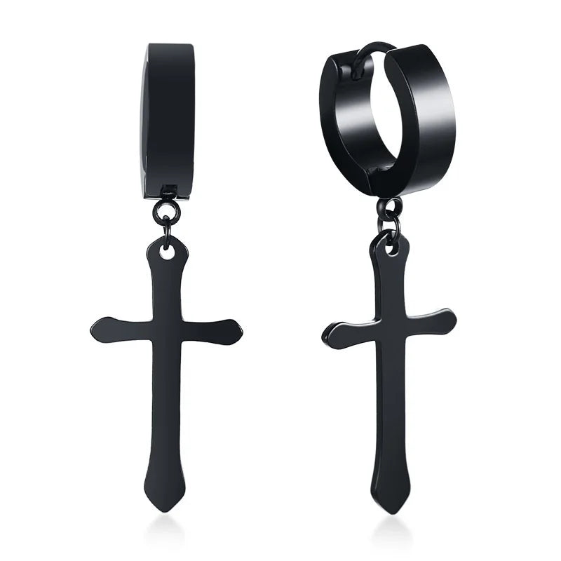 boucle d’oreille croix créoles homme