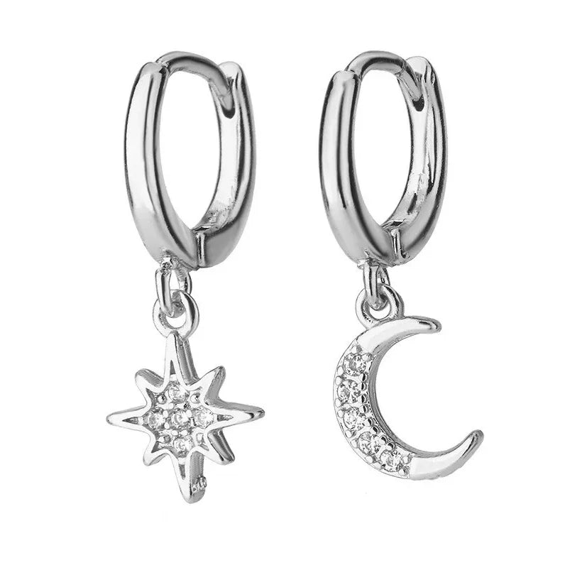 Petites boucles d'oreilles créole avec pendentif