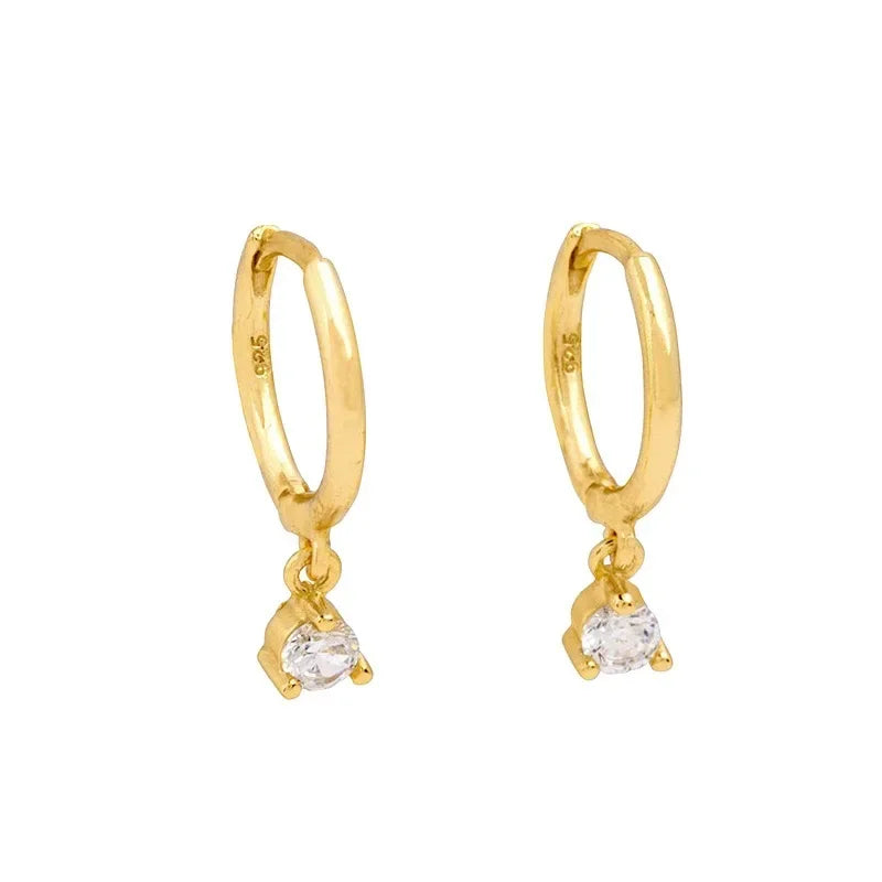 Petites boucles d'oreilles créole avec pendentif
