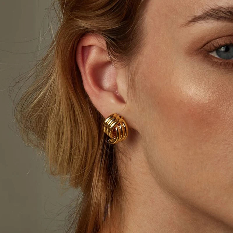Boucles d'oreilles créole à trois couches