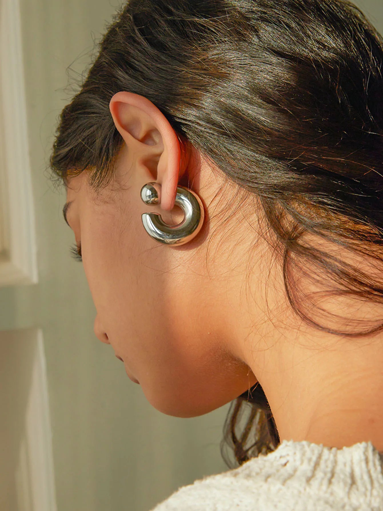 Boucles d'oreilles en C épaisse