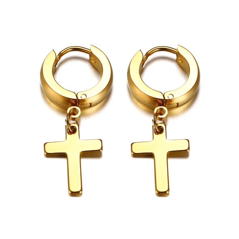 boucle d’oreille croix créoles homme