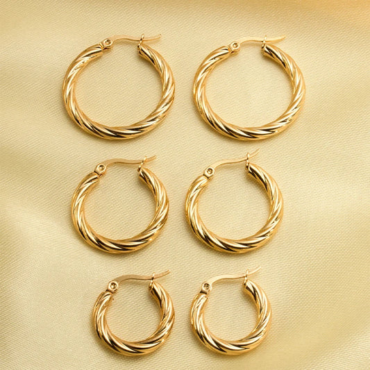 boucle d'oreille créole torsadée