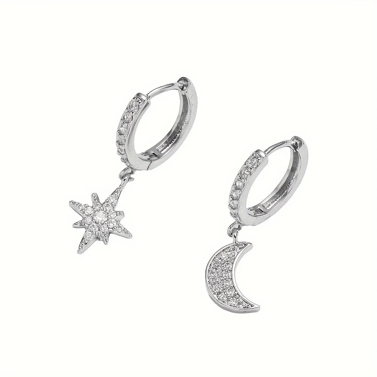 boucle d'oreille créole pendentif croix strass femme
