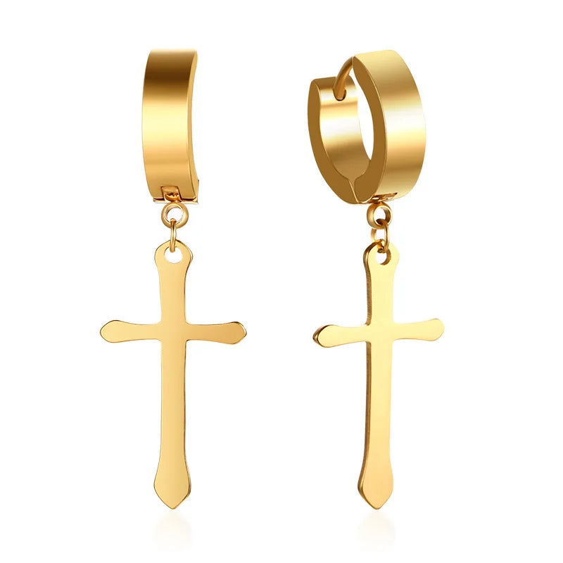 boucle d’oreille croix créoles homme