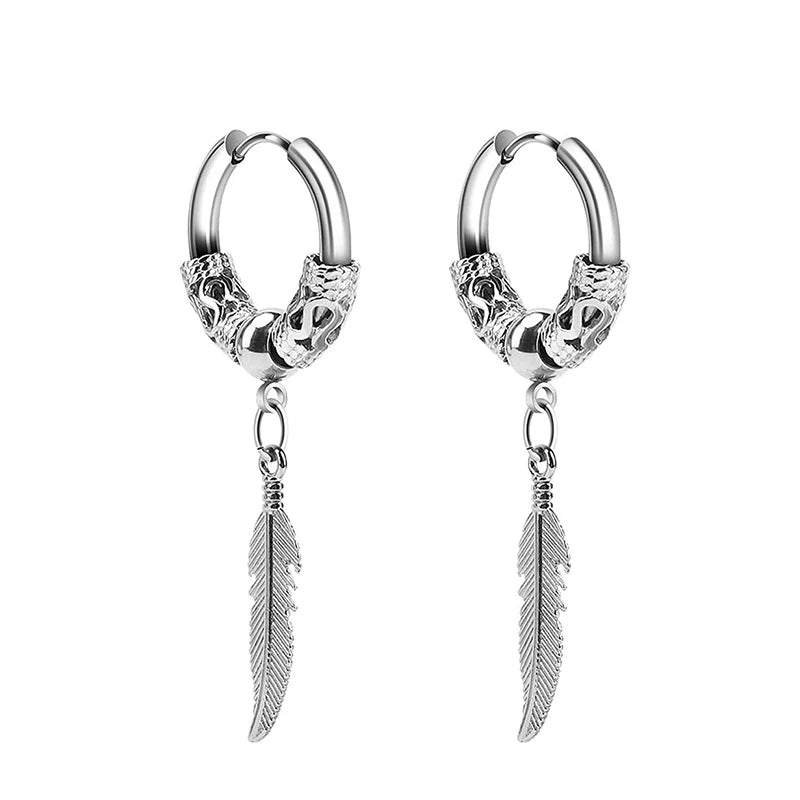 boucle d'oreille créole pendentif croix homme