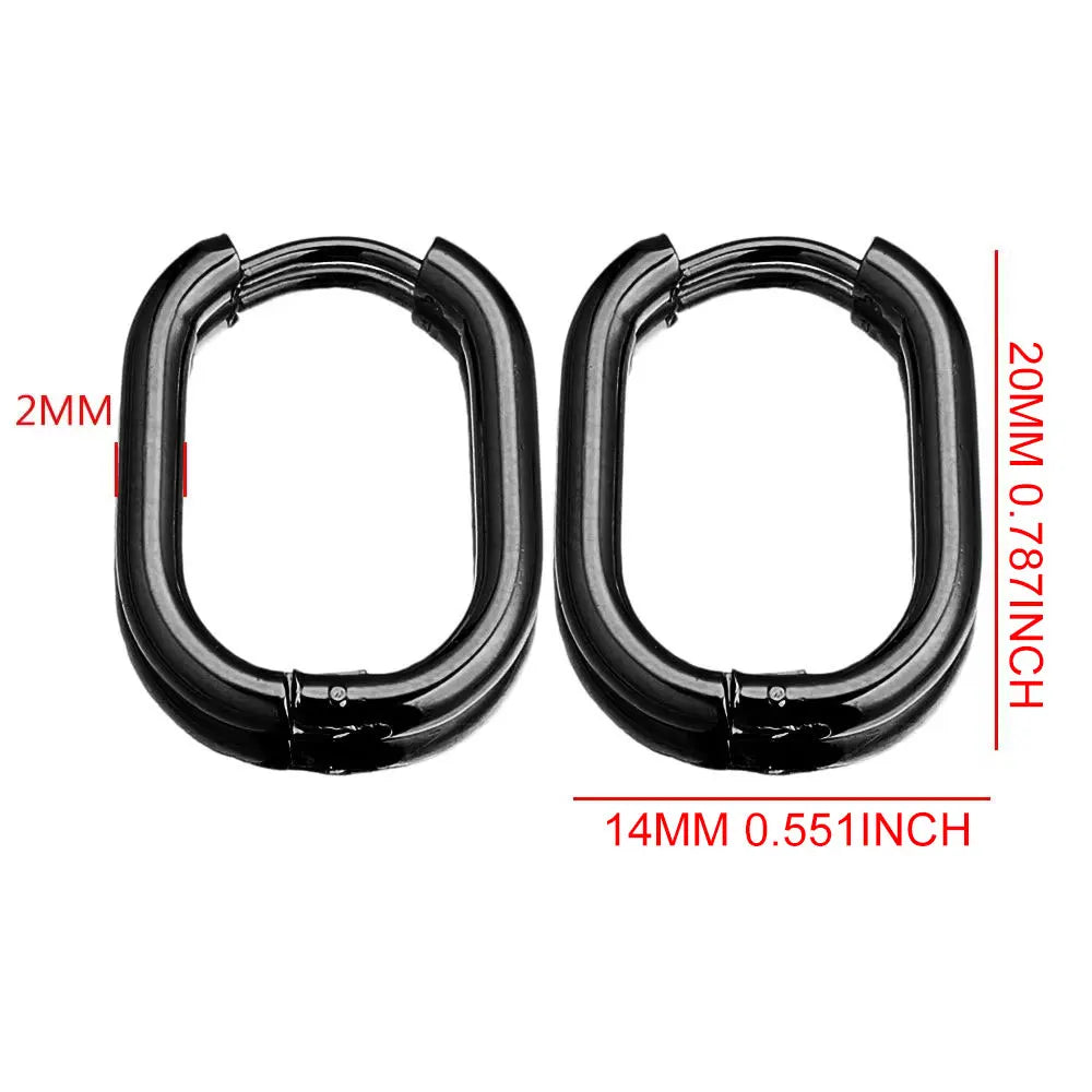 boucle d'oreille créole ovale acier inoxydable