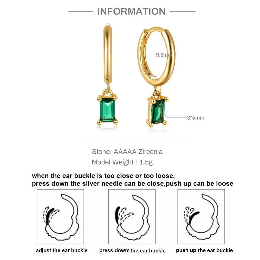 boucle d’oreille créole émeraude