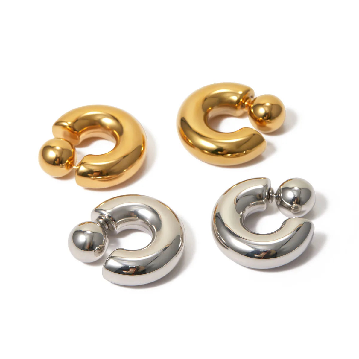 Boucles d'oreilles en C épaisse