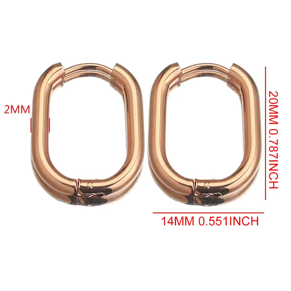 boucle d'oreille créole ovale acier inoxydable