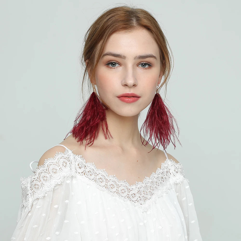 boucle d'oreille créole plume